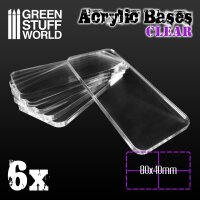 Acrylic Bases - Square 80x40mm CLEAR