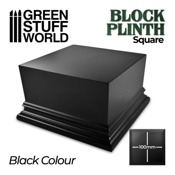 Green Stuff World - Square Top Display Plinth 10x10cm - Black