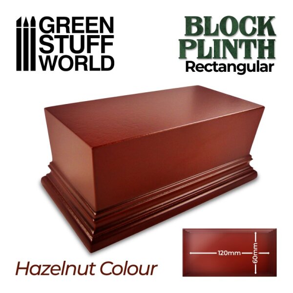 Green Stuff World - Rectangular Top Display Plinth 12x6cm - Hazelnut Brown