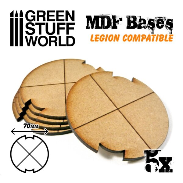 Green Stuff World - MDF Bases - Round 70 mm (Legion)