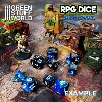 Green Stuff World - 36x D6 12mm Dice - Blue Swirl