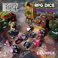 Green Stuff World - 36x D6 12mm Dice - Purple Swirl