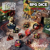 Green Stuff World - 12x D6 16mm Dice - Red Swirl