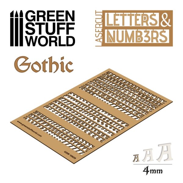 Green Stuff World - Letters and Numbers 4 mm GOTHIC