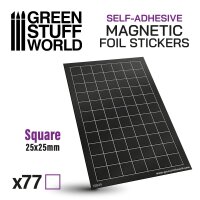 Square Magnetic Sheet SELF-ADHESIVE -  25x25mm