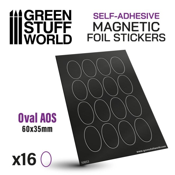 Green Stuff World - Oval Magnetic Sheet SELF-ADHESIVE - 60x35mm