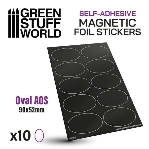 Green Stuff World - Oval Magnetic Sheet SELF-ADHESIVE - 90x52mm
