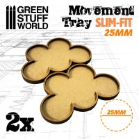 Green Stuff World - MDF Movement Trays 25mm x 5 - SLIM-FIT
