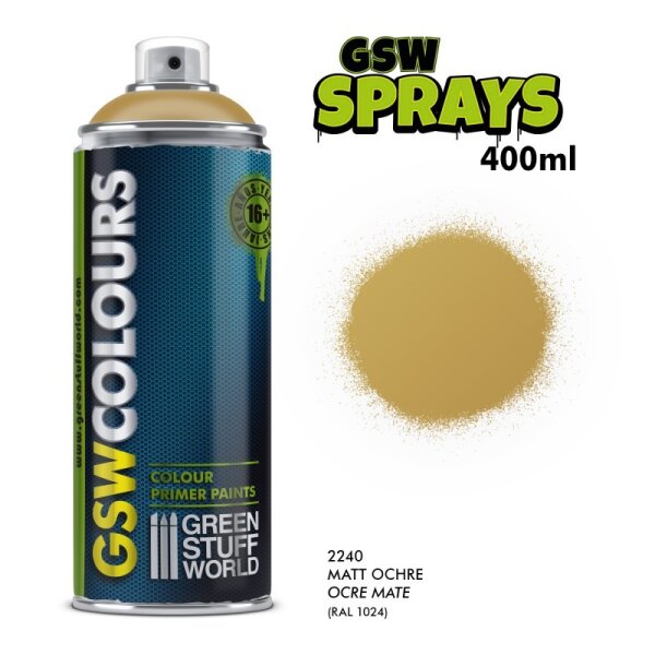 Green Stuff World - SPRAY Primer Colour Matt Ochre 400ml