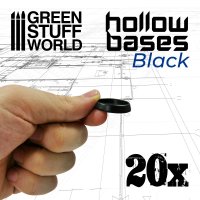 Green Stuff World - Hollow Plastic Bases - BLACK 25mm