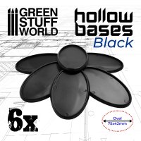 Green Stuff World - Hollow Plastic Bases - BLACK Oval...