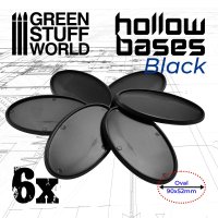 Green Stuff World - Hollow Plastic Bases - BLACK Oval...