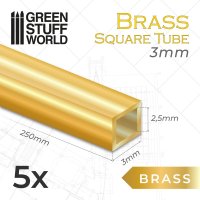 Green Stuff World - Square Brass Tubes 3mm