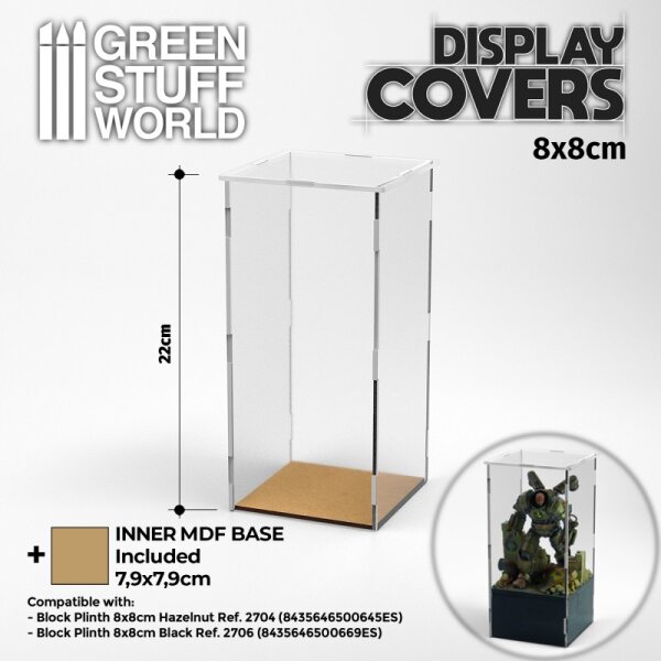Green Stuff World - Acrylic Display Covers 95x95mm (22cm high)