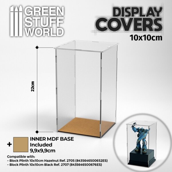 Green Stuff World - Acrylic Display Covers 115x115mm (22cm high)