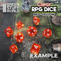 Green Stuff World - 36x D6 12mm Dice - Clear Red/Yellow