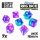 Green Stuff World - 7x Mix 16mm Dice - Clear Turquoise/Purple
