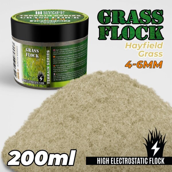 Green Stuff World - Static Grass Flock 4-6mm - HAYFIELD GRASS - 200 ml