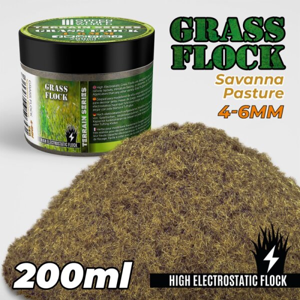 Green Stuff World - Static Grass Flock 4-6mm - SAVANNA PASTURE - 200 ml