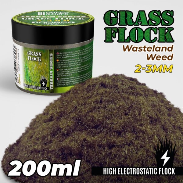 Green Stuff World - Static Grass Flock 2-3mm - WASTELAND WEED - 200 ml