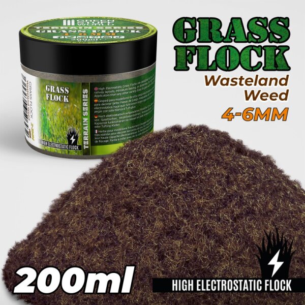 Green Stuff World - Static Grass Flock 4-6mm - WASTELAND WEED - 200 ml