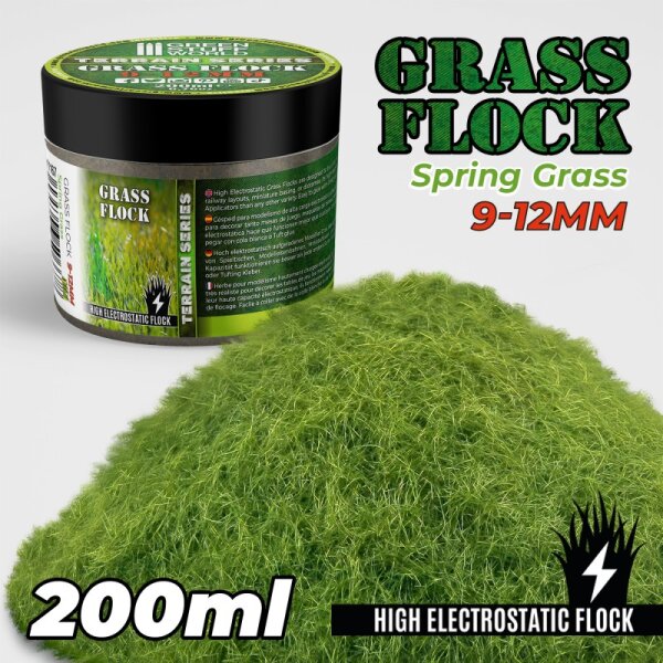Green Stuff World - Static Grass Flock 9-12mm - SPRING GRASS - 200 ml