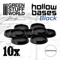 Green Stuff World - Hollow Plastic Bases - BLACK 40mm