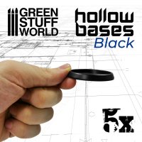 Green Stuff World - Hollow Plastic Bases - BLACK 50mm