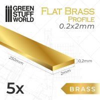 Green Stuff World - Flat Brass Profile 0.2 x  2mm