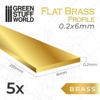 Green Stuff World - Flat Brass Profile 0.2 x 6mm