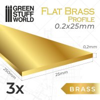 Green Stuff World - Flat Brass Profile 0.2 x 25mm