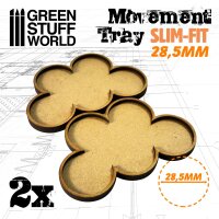 Green Stuff World - MDF Movement Trays 28,5mm x5 - SLIM-FIT