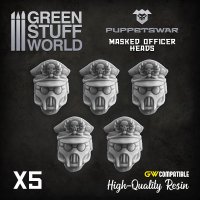 Green Stuff World - Masked Officer heads