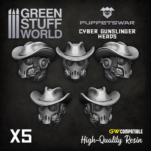 Green Stuff World - Cyber Gunslinger Heads