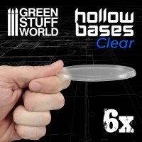 Green Stuff World - Hollow Plastic Bases -TRANSPARENT -...