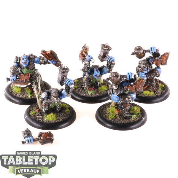 Privateer Press - Hordes - Trollbloods - 5 Trollkin Champions - gut bemalt