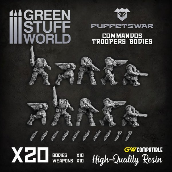 Green Stuff World - Commandos Troopers Bodies