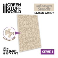 Green Stuff World - Self-adhesive stencils - Classic Camo 1