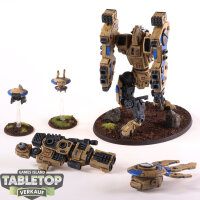 Tau Empire - XV104 Riptide Battlesuit & 2 Drohnen - gut bemalt