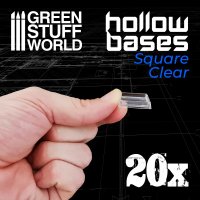 Green Stuff World - Plastic CLEAR Square Hollow Base 25mm