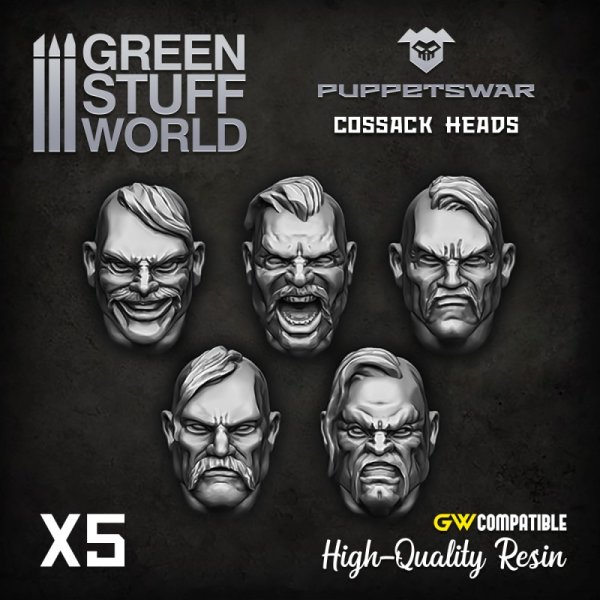 Green Stuff World - Cossack heads