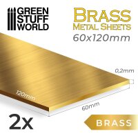 BRASS Metal sheets 60x120mm (Pack x2)