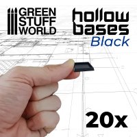 Green Stuff World - Hollow Black Plastic Bases - Square...