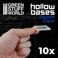 Green Stuff World - Plastic CLEAR Square Hollow Base 40mm