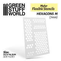 Green Stuff World - Flexible Stencils - HEXAGONS M (7mm)