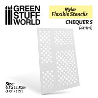 Green Stuff World - Flexible Stencils - CHEQUER S (4mm)
