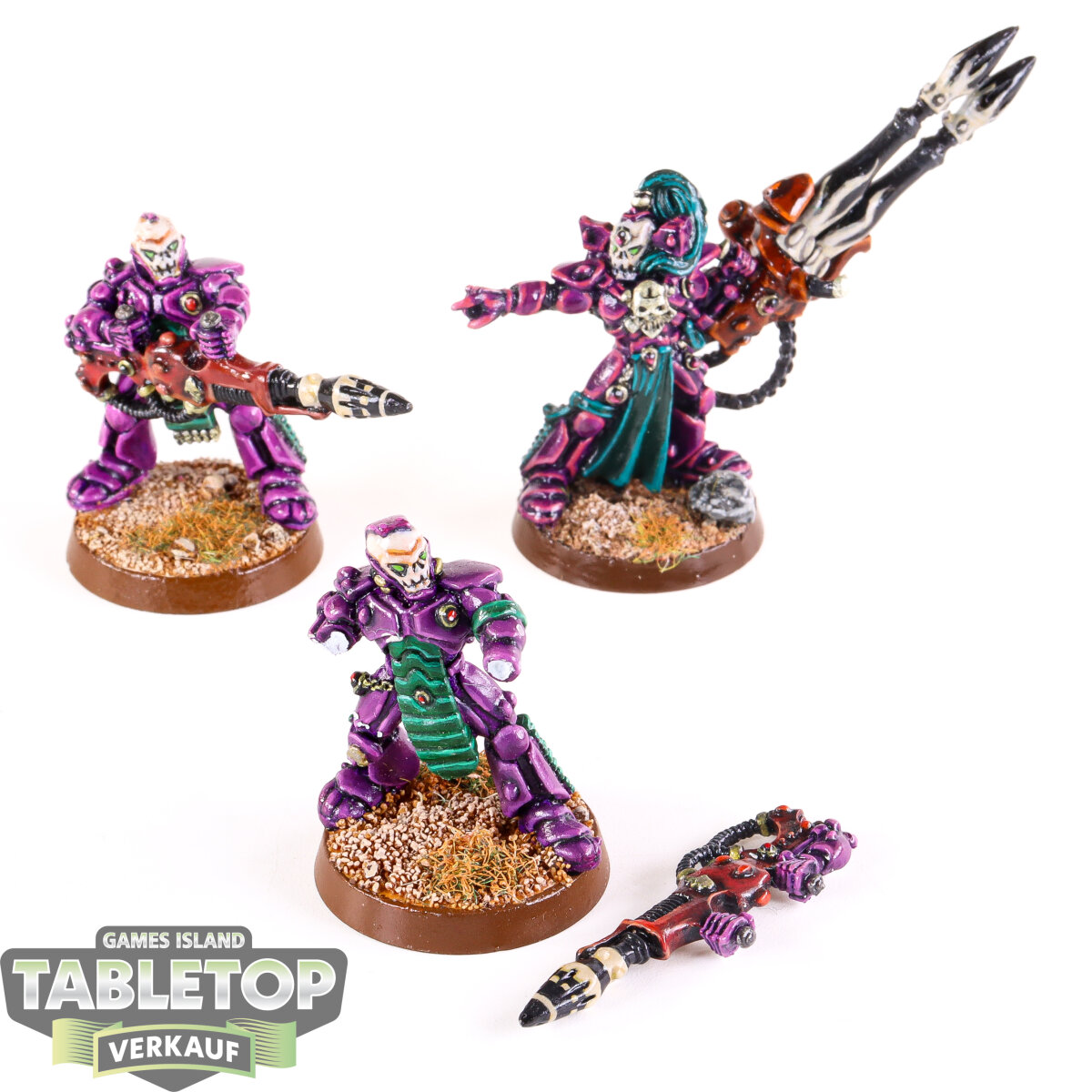 Craftworlds - 3 x Dark Reapers klassisch - gut bemalt - Bemalte und u