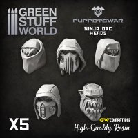 Green Stuff World - Ninja Orc Heads