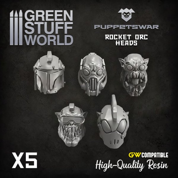 Green Stuff World - Orc Heads 2