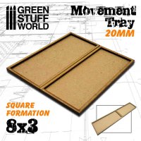 Green Stuff World - MDF Movement Trays 20mm 8x3
